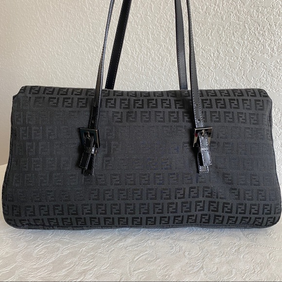 Fendi Zucchino canvas large shoulder bag - Picture 4 of 12